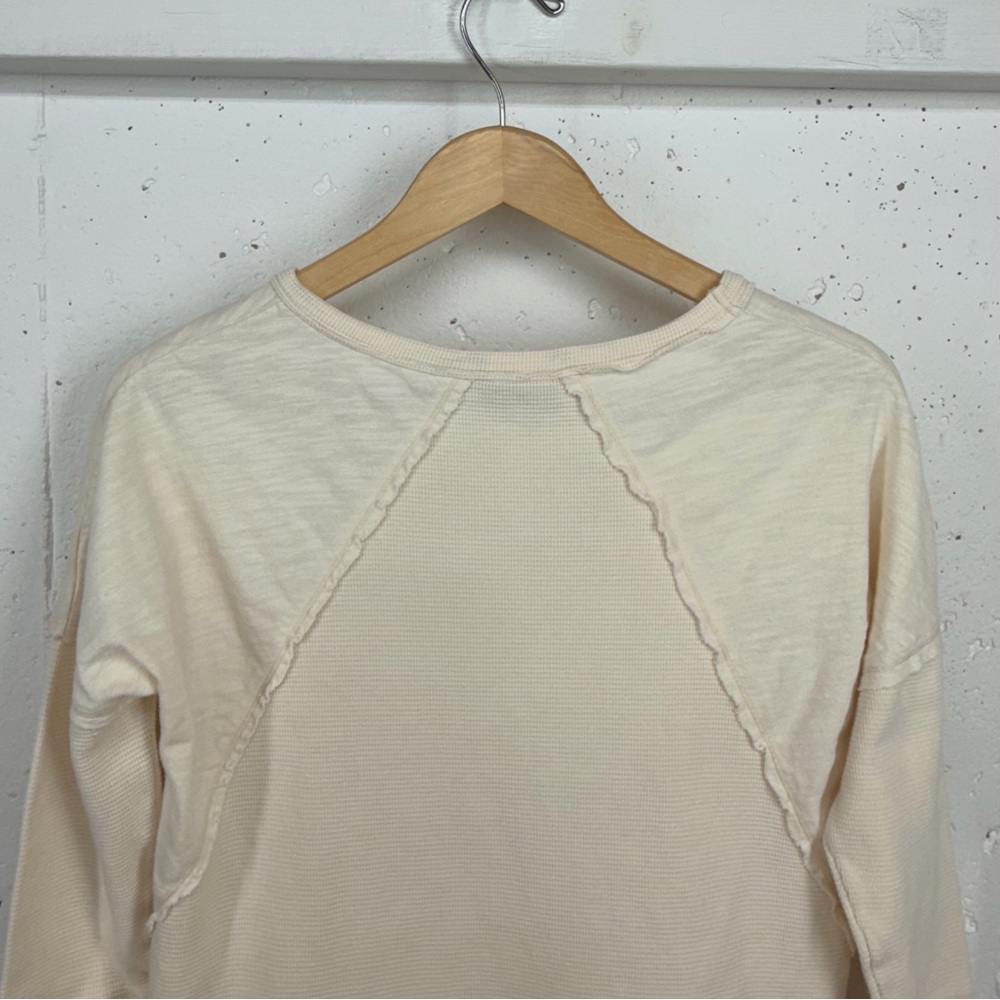 Soft Surroundings Women’s size Medium Cream Waffle Knit Thermal Wayfarer Tunic - Picture 7 of 14